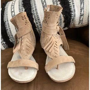 Suede sandals size 8.